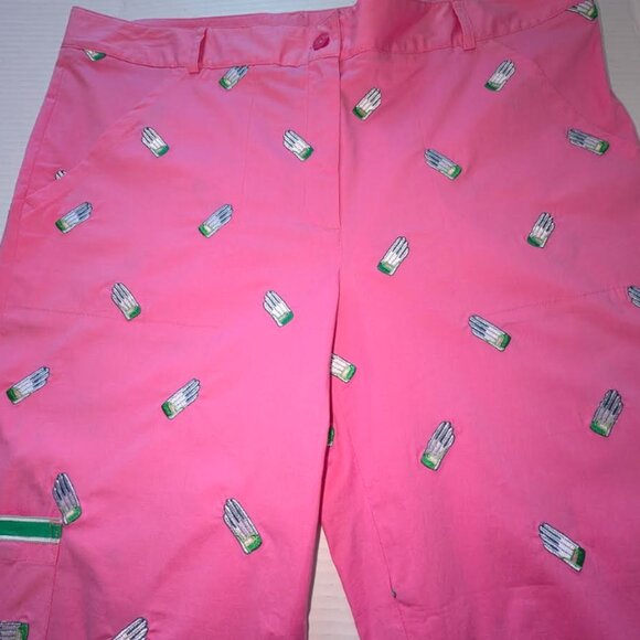 Lilly Pulitzer White Label Golf Capri Pants Pink Size 14 - Picture 7 of 8